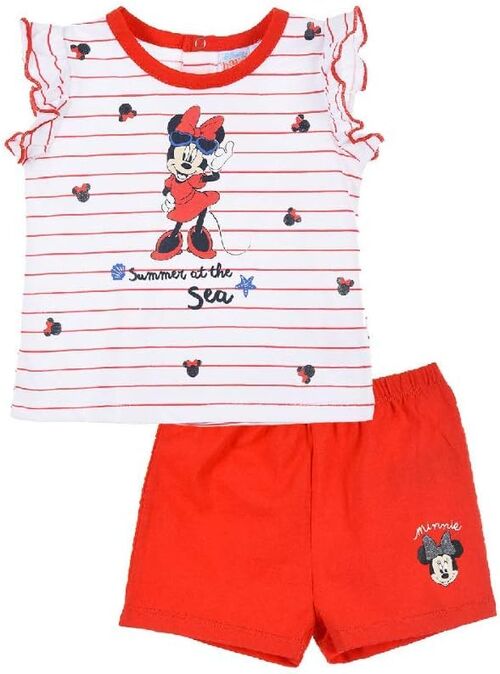Minnie - Conjunto pantaln corto Rojo 6 meses