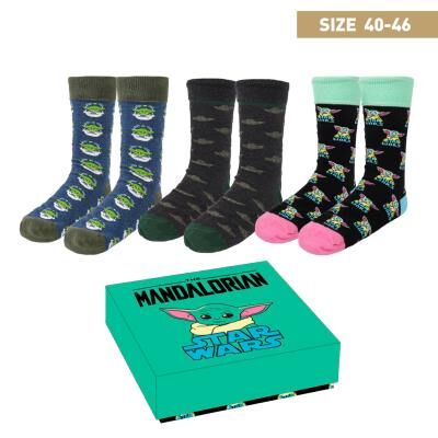 The Mandalorian - Pack de 3 pares de calcetines adulto talla nica
