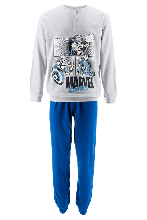 Avengers - Pijama largo de invierno para adulto Gris XXL