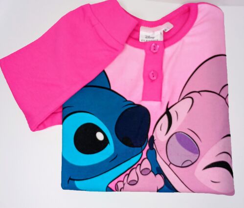 Stitch - Pijama largo invierno interlock Lilo en caja infantil niña Rosa 6A