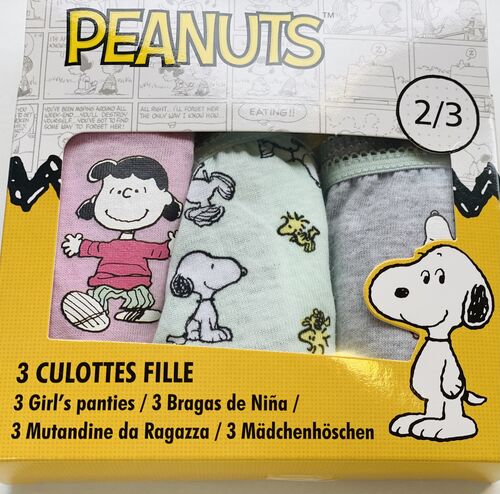 Snoopy - Caja 3 bragas  niña 6/8A