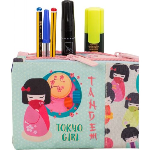 Tandem - Portatodo triple bolsillos independientes Tokyo Girl