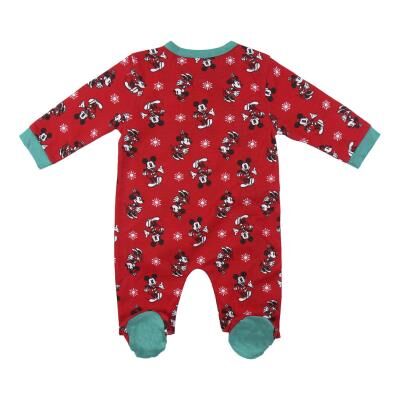 Mickey - Pelele de algodón para bebé con motivos navideños Rojo 3 meses