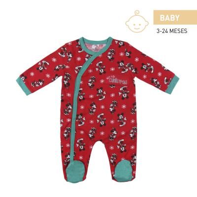 Mickey - Pelele de algodn para beb con motivos navideos Rojo 3 meses