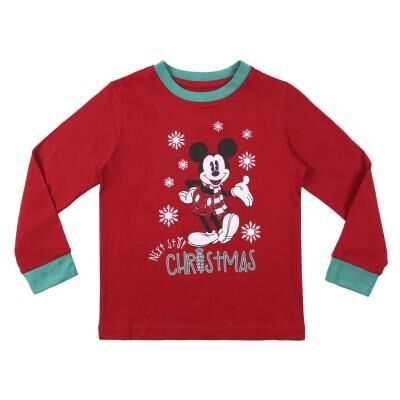 Mickey - Pijama largo de invierno para nio con motivos navideos Rojo 4A
