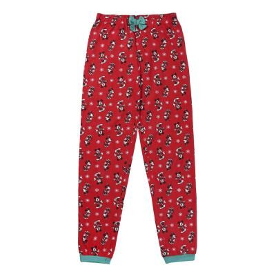 Mickey - Pijama largo de invierno para mujer con motivos navideos Rojo S