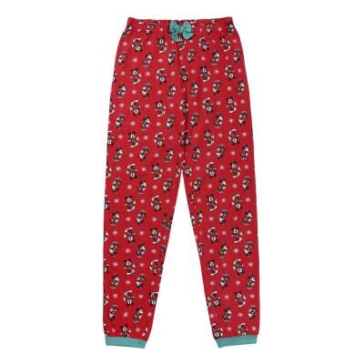 Mickey - Pijama largo de invierno para mujer con motivos navideños Rojo S