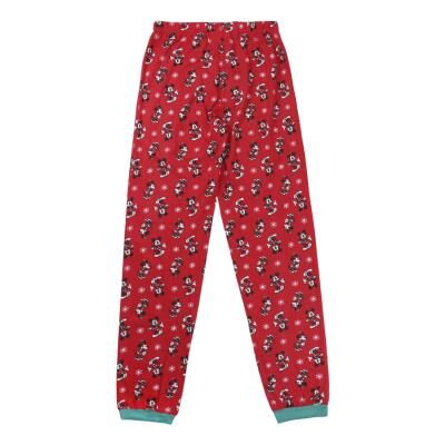 Mickey - Pijama largo de invierno para mujer con motivos navideños Rojo S