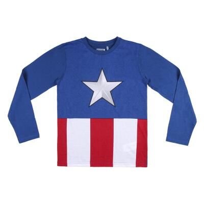 Avengers - Pijama largo juvenil de Capitn Amrica Azul oscuro 10A