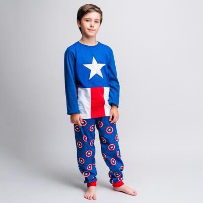 Avengers - Pijama largo juvenil de Capitn Amrica Azul oscuro 10A