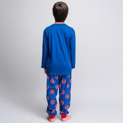 Avengers - Pijama largo juvenil de Capitn Amrica Azul oscuro 10A