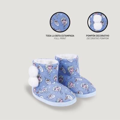 Frozen - Zapatillas de casa infantil para invierno tipo bota 26/27