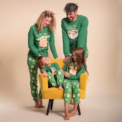 The Mandalorian - Pijama largo dos piezas single jersey para mujer Verde XS