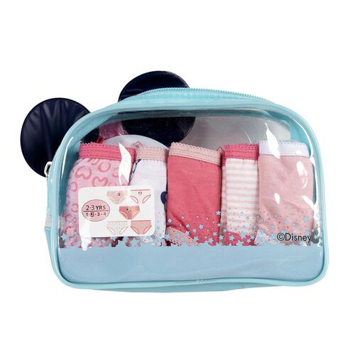 Minnie - Pack de 5 braguitas con neceser Rosa 1A