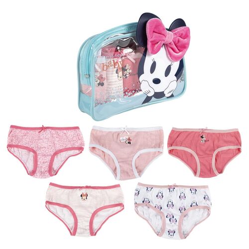 Minnie - Pack de 5 braguitas con neceser Rosa 2A