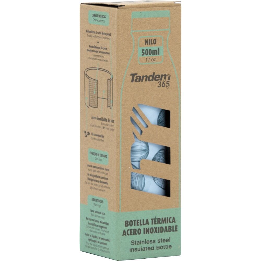 Tandem - Botella termo inox 500ml azul oscuro