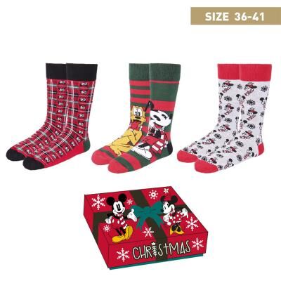 Mickey - Pack de 3 pares de calcetines para adulto 36/41 unisex