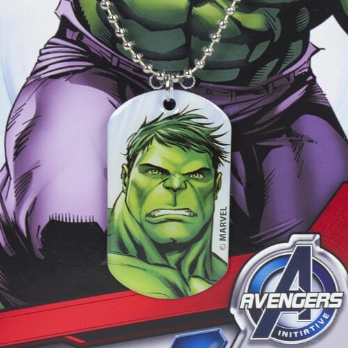 Avengers - Pack de pulsera y colgante con chapa de Hulk