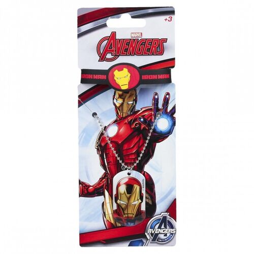 Avengers - Pack de pulsera y colgante con chapa Iron Man