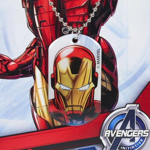 Avengers - Pack de pulsera y colgante con chapa Iron Man