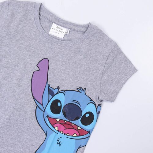 Stitch - Camiseta corta single jersey niña Gris 3A