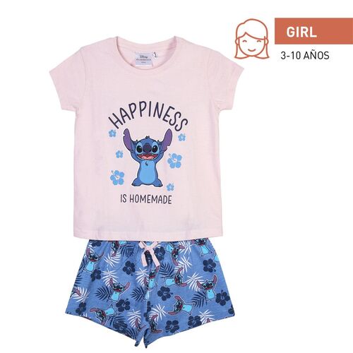 Stitch - Pijama corto single jersey nia Azul claro 3A