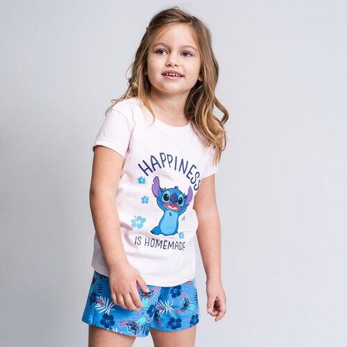 Stitch - Pijama corto single jersey nia Azul claro 3A