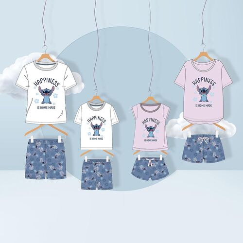 Stitch - Pijama corto single jersey niña Azul claro 3A