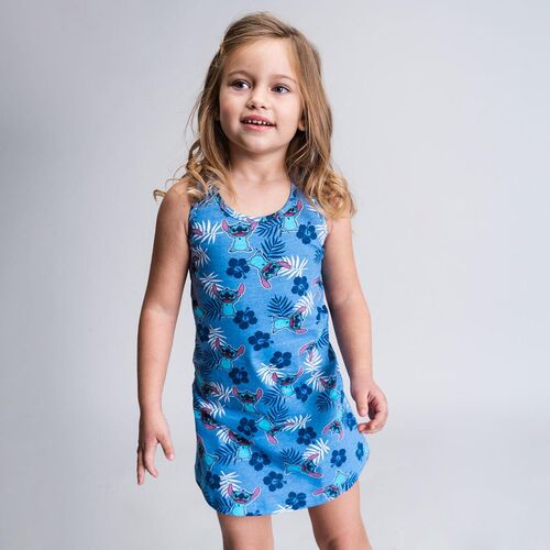 Stitch - Vestido de verano single jersey Azul claro 4A