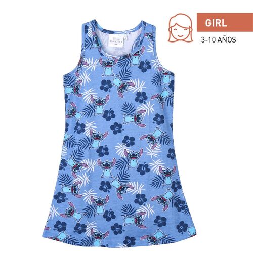 Stitch - Vestido de verano single jersey Azul claro 8A