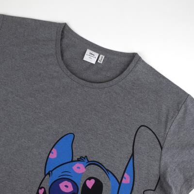Stitch - Camiseta corta single jersey mujer Gris S