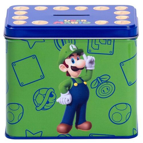 Super Mario - Pack taza + hucha metlica Luigi