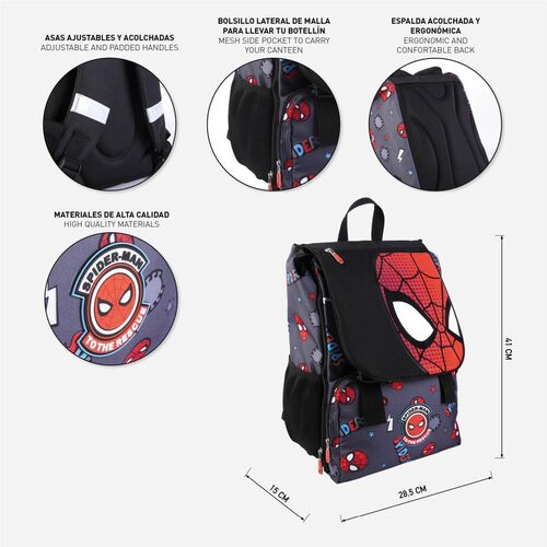 Spiderman - Mochila escolar grande 41cm extensible