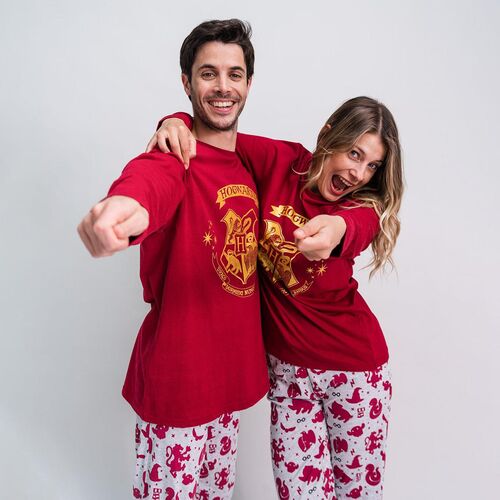 Harry Potter - Pijama largo single jersey algodn para hombre Granate XXL