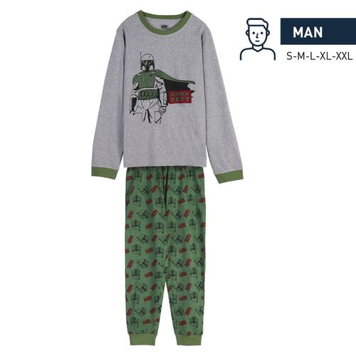 Boba Fett - Pijama largo single jersey para hombre Verde S