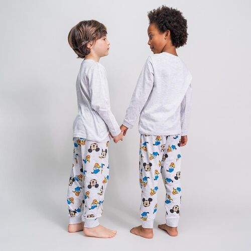 Mickey - Pijama largo single jersey infantil nio Gris 2A