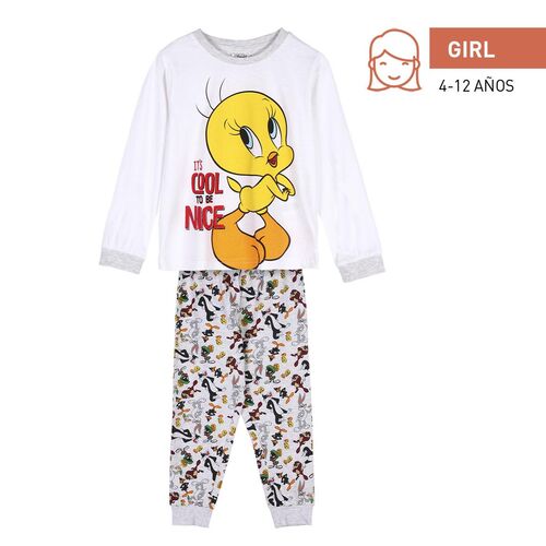 Looney Tunes - Pijama largo nia Pioln/Tweety Gris 4A