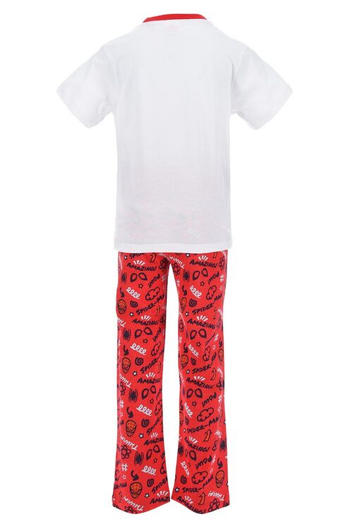 Spiderman - Pijama de verano nio con pantaln largo y camiseta corta Rojo 3A