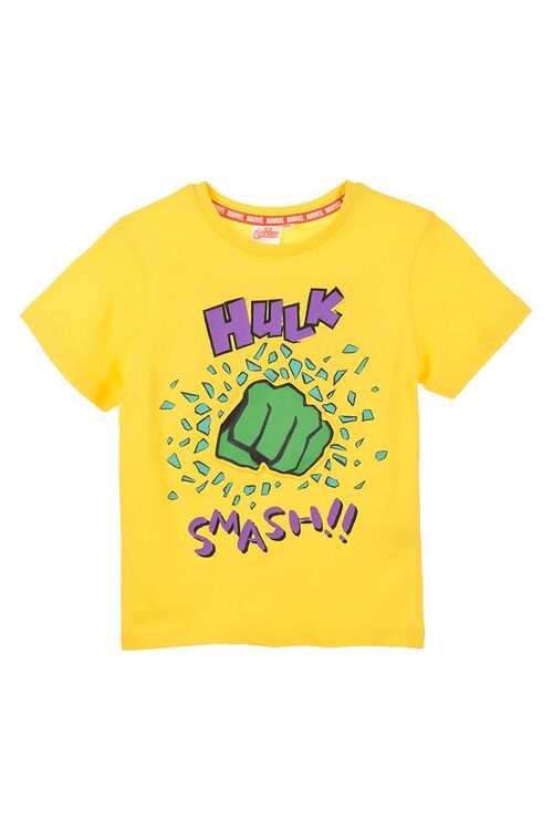 Avengers - Camiseta manga corta infantil Hulk Amarillo 4A