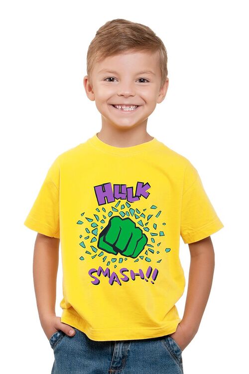 Avengers - Camiseta manga corta infantil Hulk Amarillo 4A