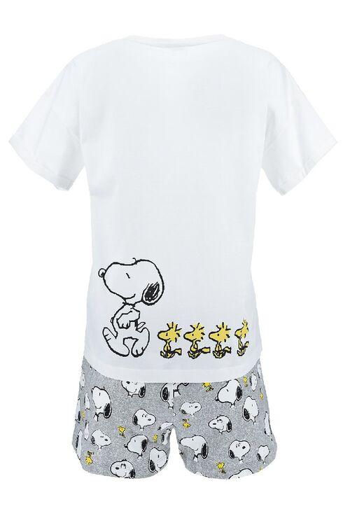 Snoopy - Pijama corto de verano mujer Blanco S