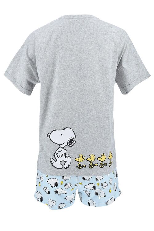 Snoopy - Pijama corto de verano mujer Gris S