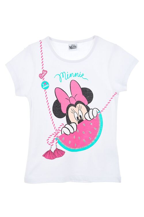 Minnie - Camiseta de manga corta de verano nia Blanco 3A