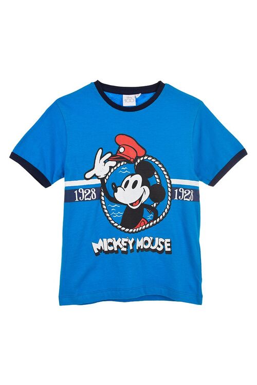 Mickey - Camiseta manga corta verano infantil 100 aniversario Azul oscuro 3A