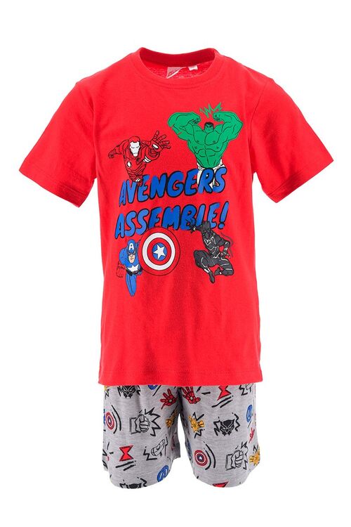 Avengers - Pijama corto de verano para nio Rojo 4A