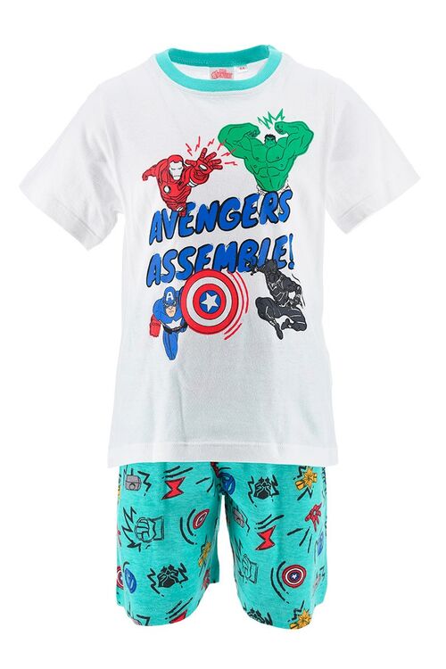 Avengers - Pijama corto de verano para nio Blanco 4A