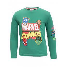 Avengers - Camiseta manga larga infantil nio con logo Marvel Comics Verde 4A