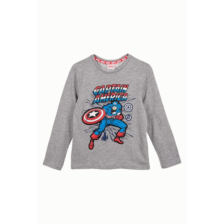Avengers - Camiseta manga larga infantil niño algodón Gris 4A