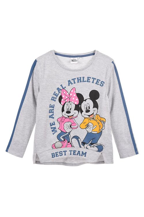 Minnie - Camiseta de manga larga infantil nia Gris 3A