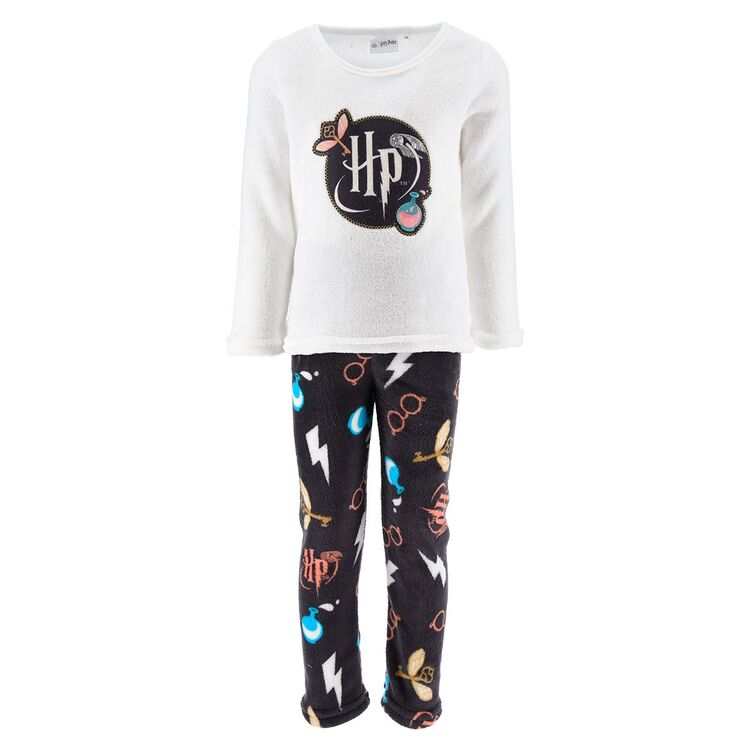 Harry Potter - Pijama largo invierno coralina juvenil nia Blanco 6A